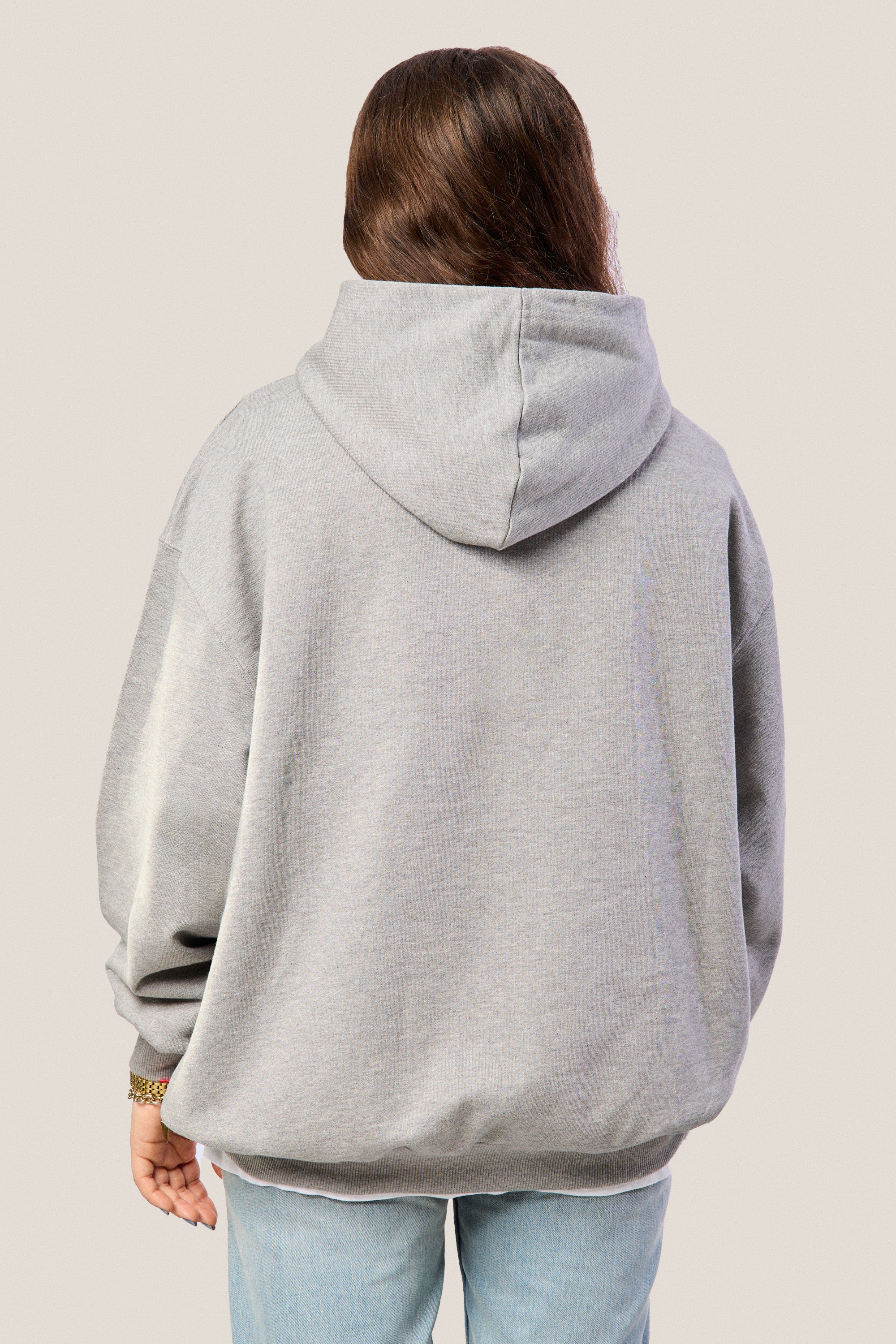 SUDADERA GRIS/AZUL “CERO DE COSTA” CON CAPUCHA